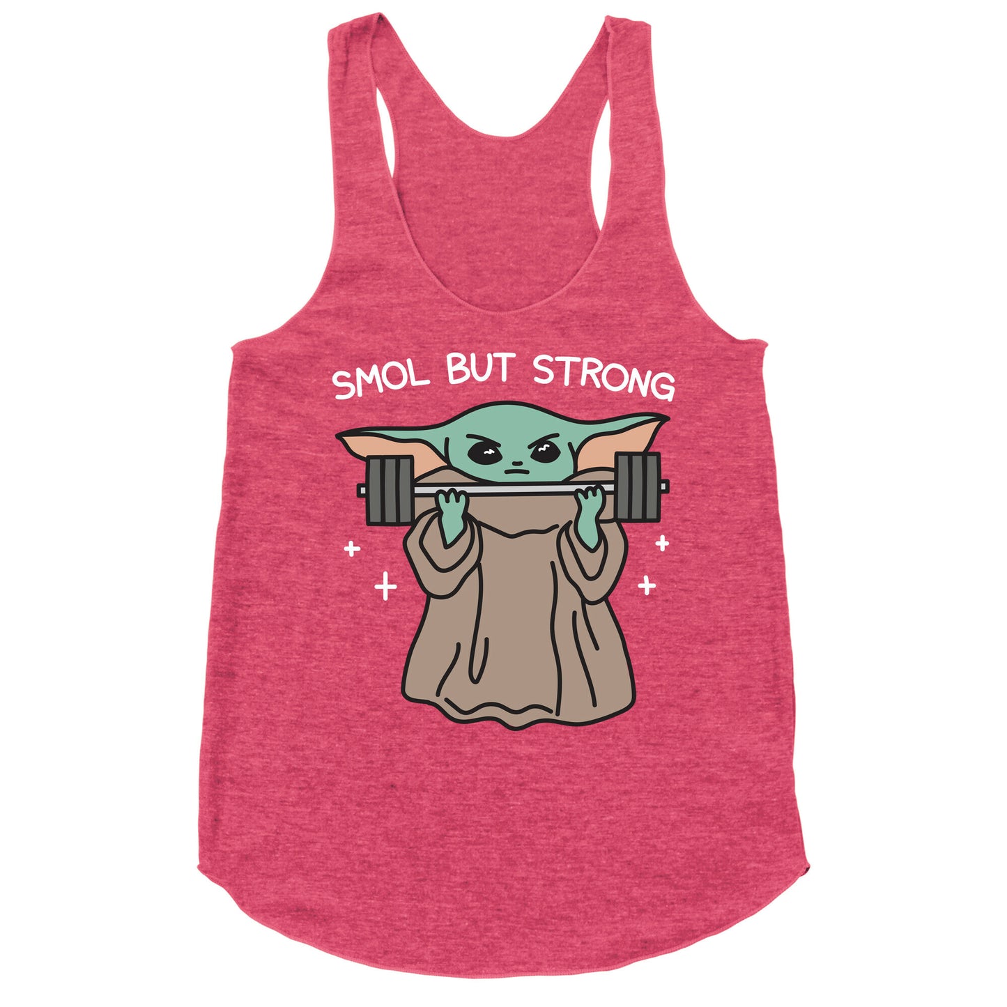 Smol But Strong Baby Yoda Racerback Tank