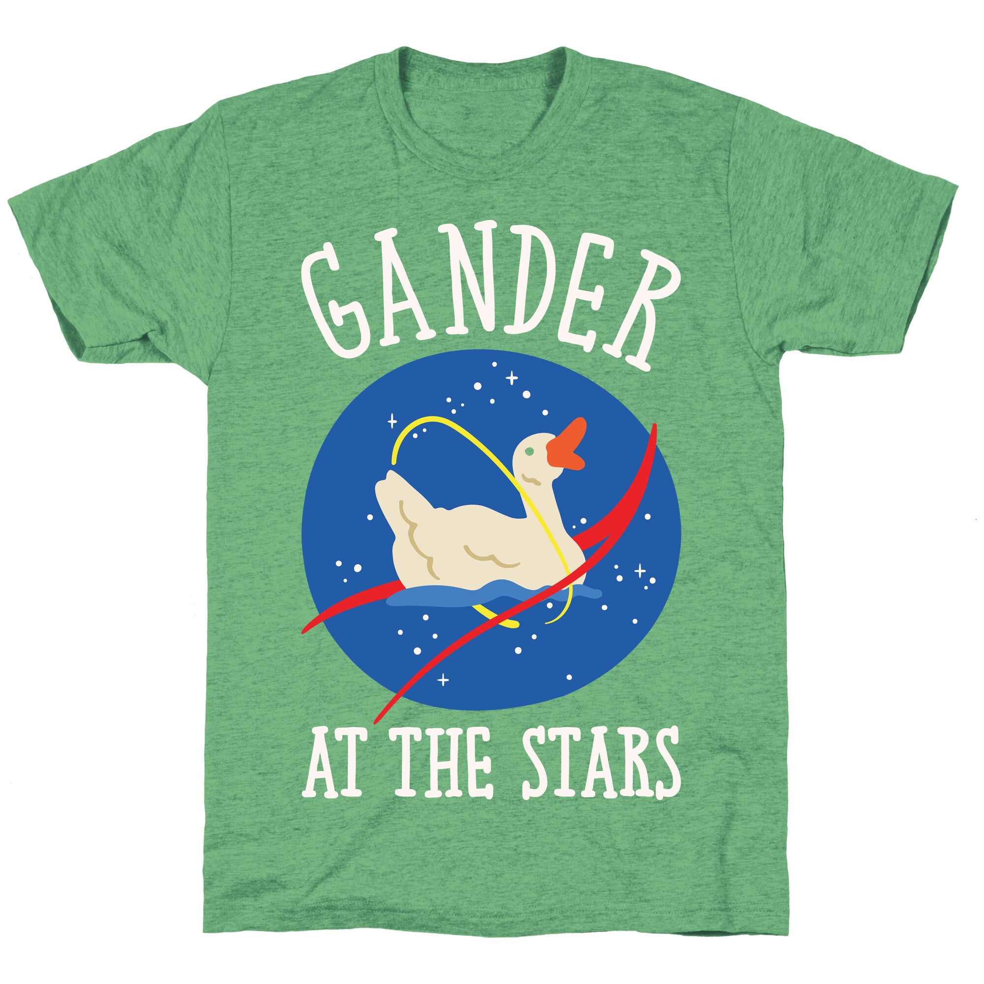 Gander At The Stars White Print Unisex Triblend Tee