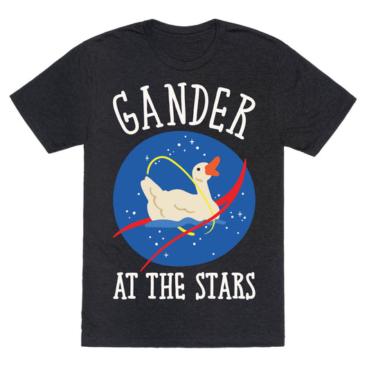 Gander At The Stars White Print Unisex Triblend Tee