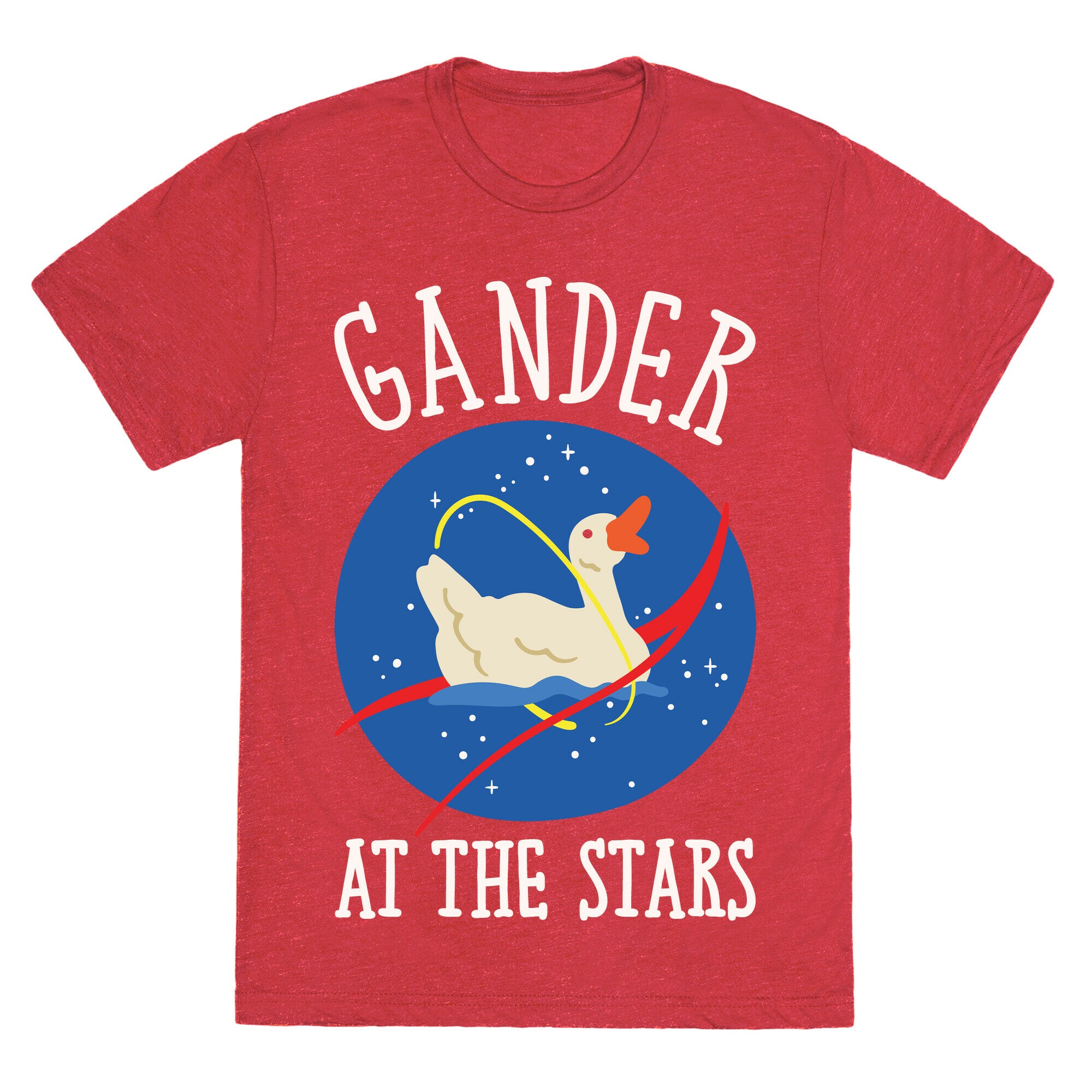 Gander At The Stars White Print Unisex Triblend Tee