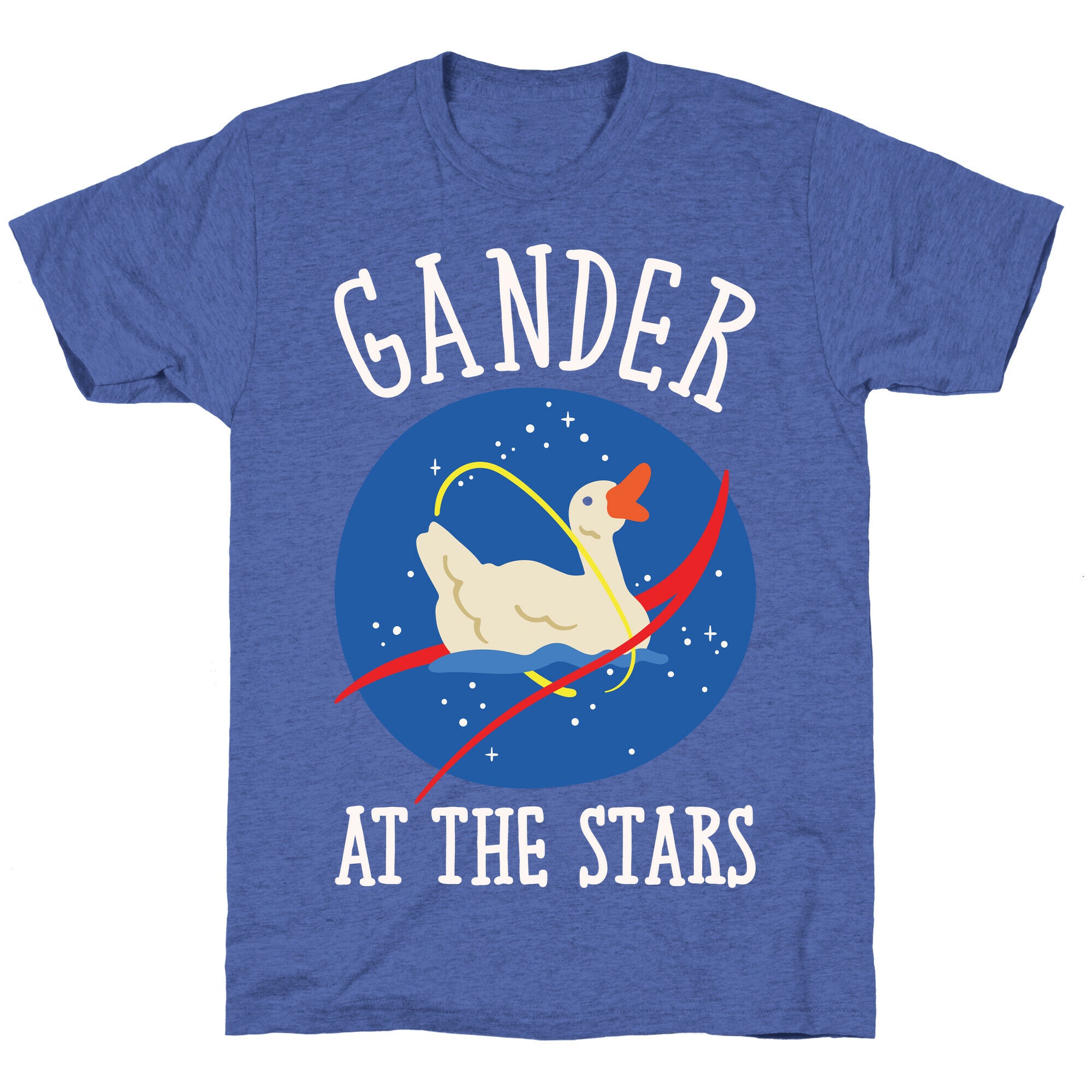 Gander At The Stars White Print Unisex Triblend Tee