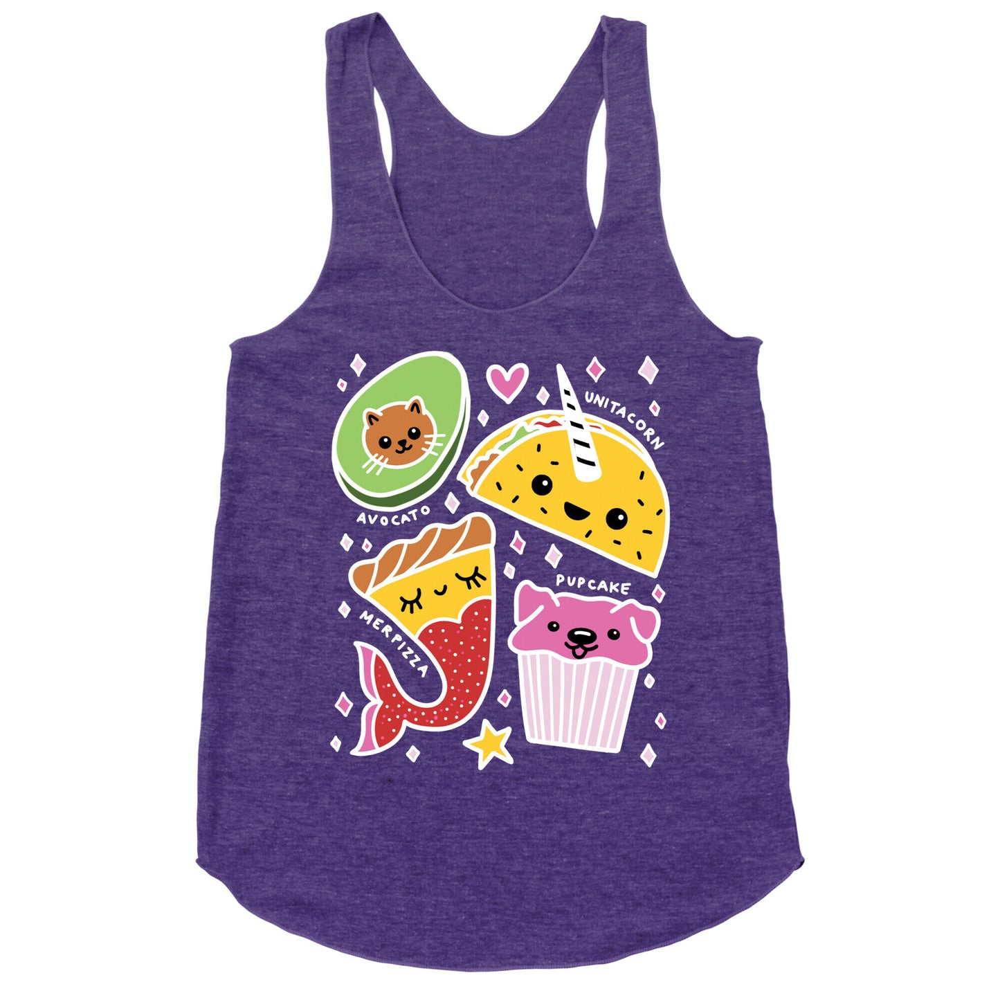 Cute Food Mashups Racerback Tank