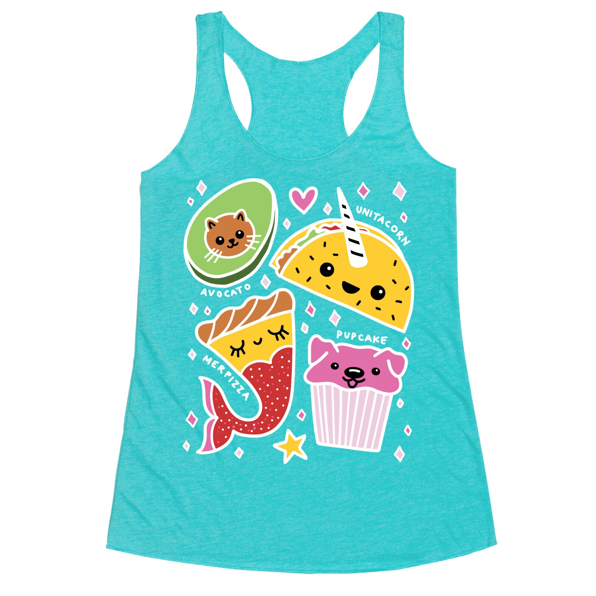 Cute Food Mashups Racerback Tank