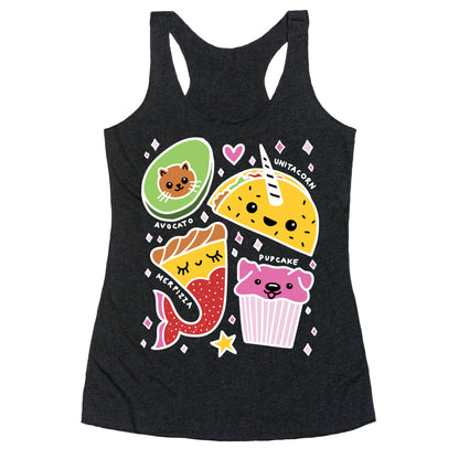 Cute Food Mashups Racerback Tank