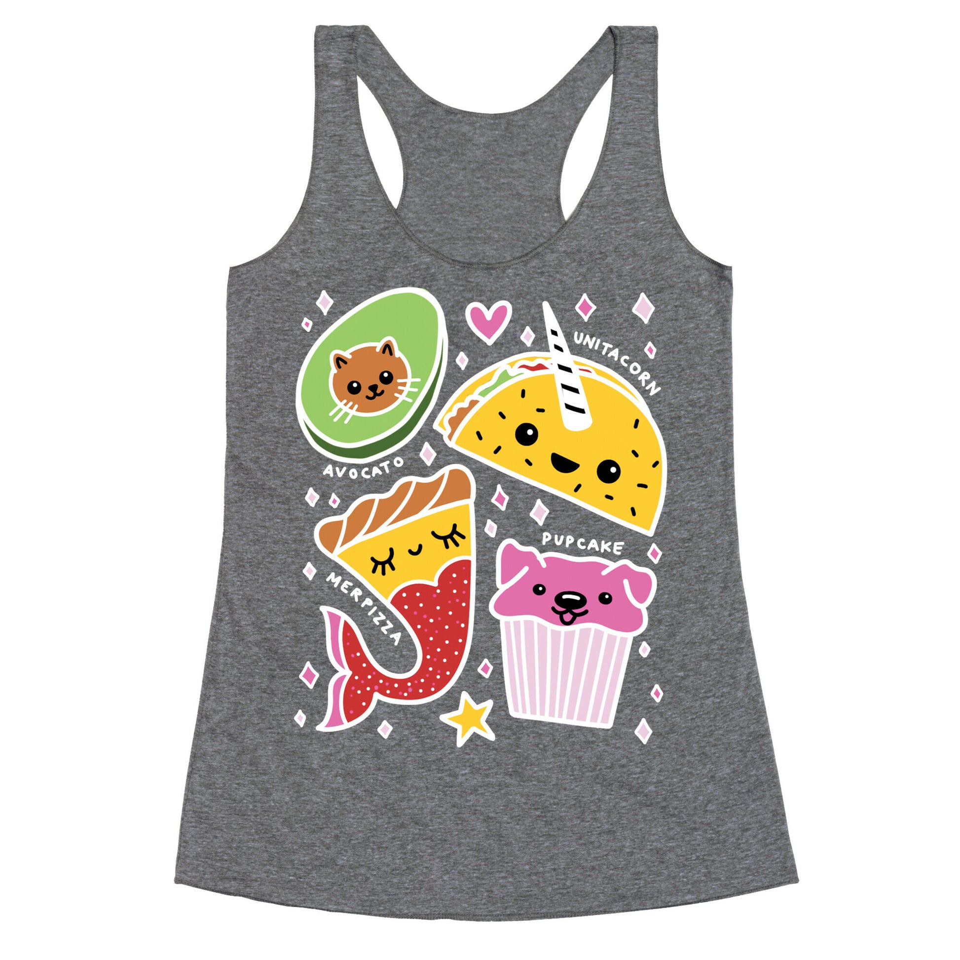 Cute Food Mashups Racerback Tank