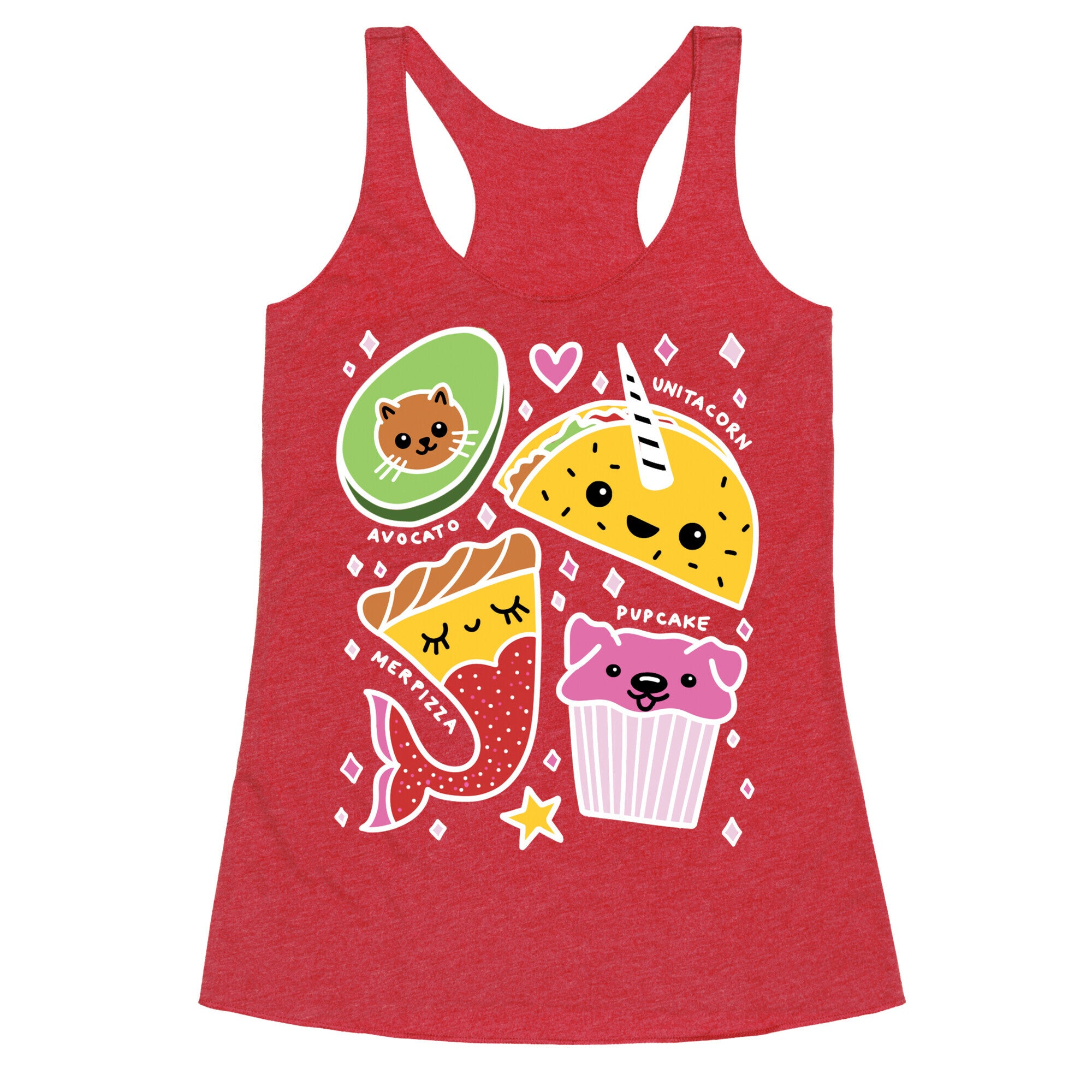 Cute Food Mashups Racerback Tank