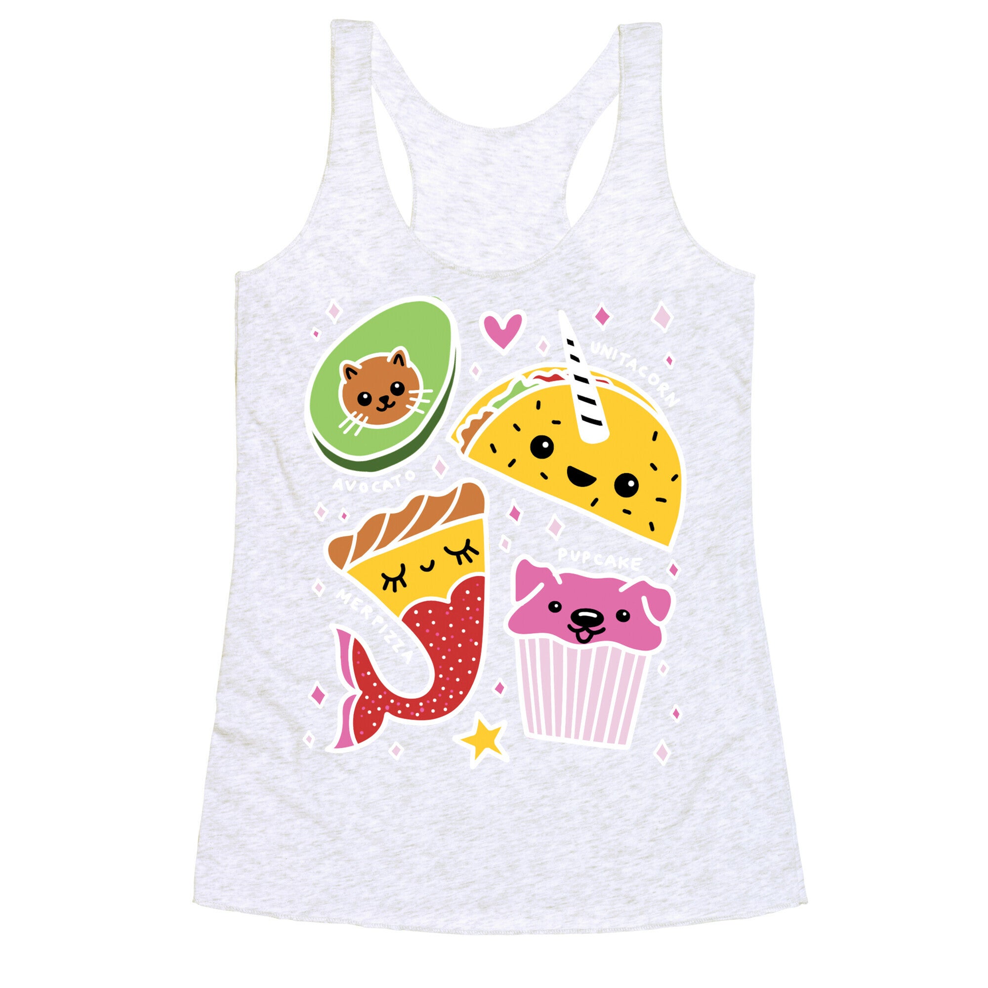 Cute Food Mashups Racerback Tank