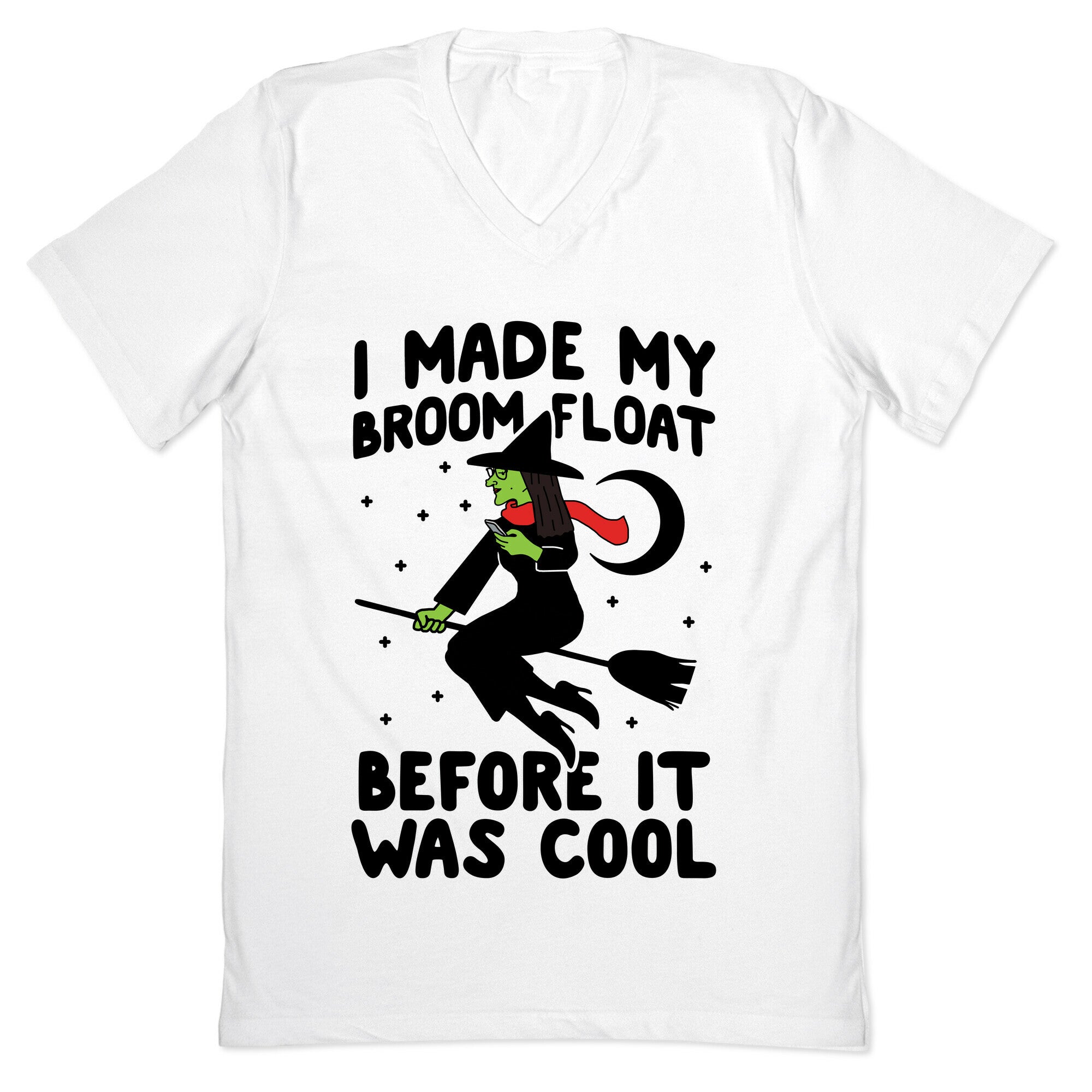 Broom Challenge Hipster Witch V-Neck