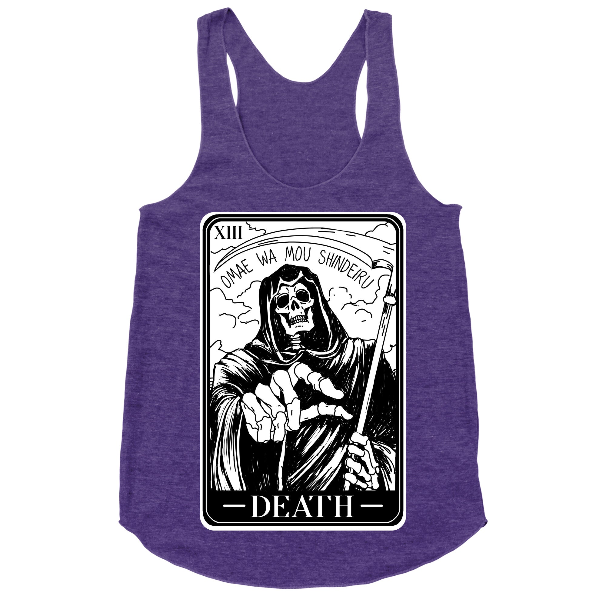 Omae Wa Mou Shindeiru Death Tarot Card Racerback Tank