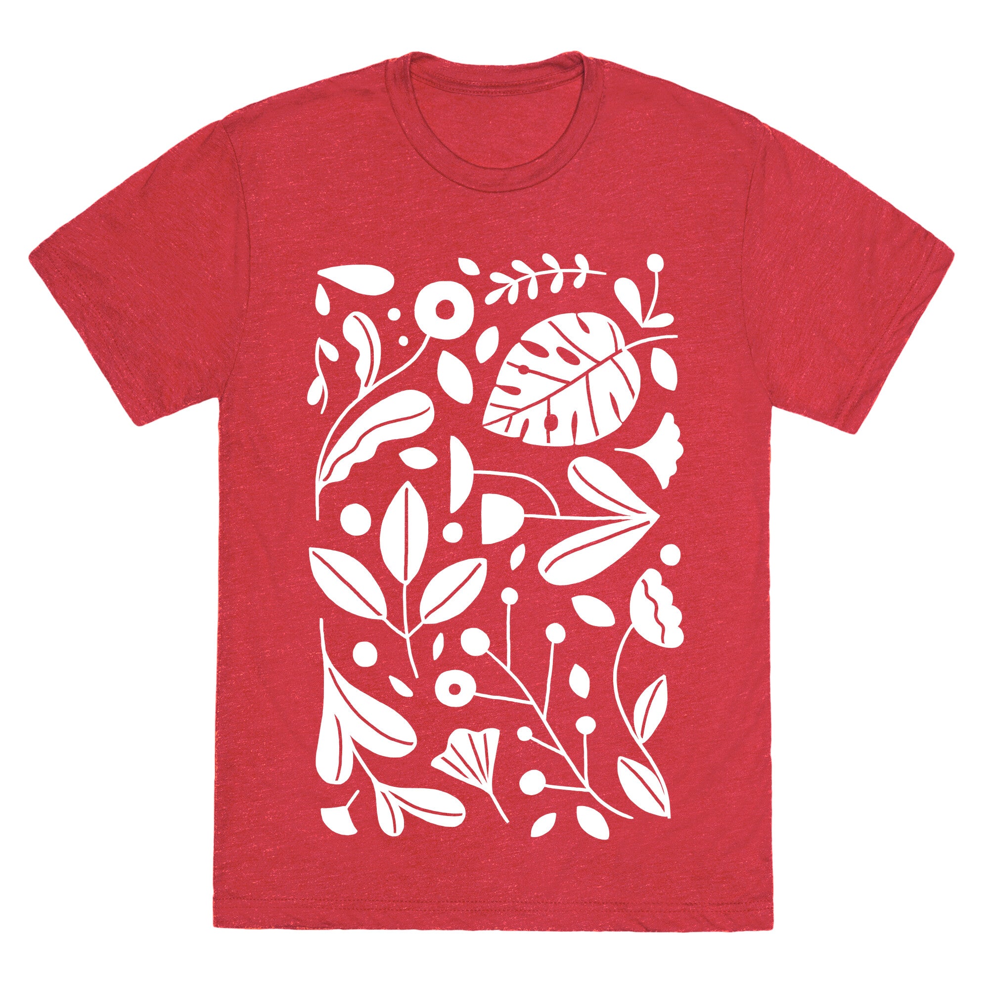 Black and White Plant Pattern Unisex Triblend Tee