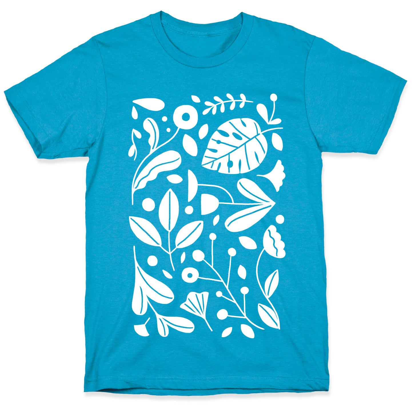 Black and White Plant Pattern Unisex Triblend Tee