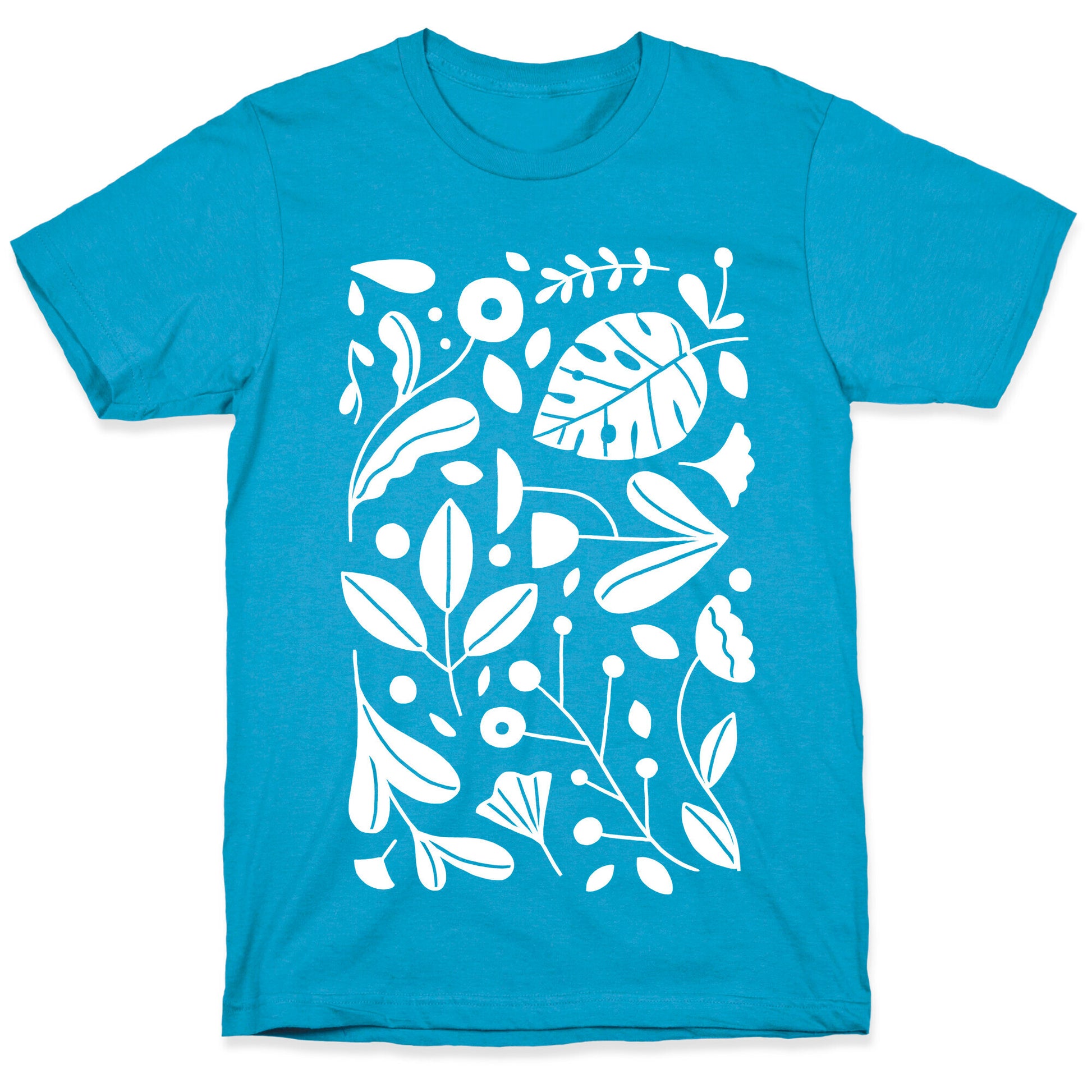 Black and White Plant Pattern Unisex Triblend Tee