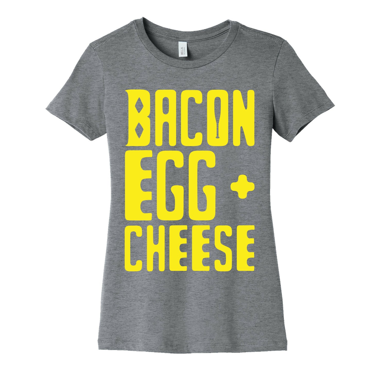 Bacon Egg + Cheese BOP Parody White Print Women's Cotton Tee