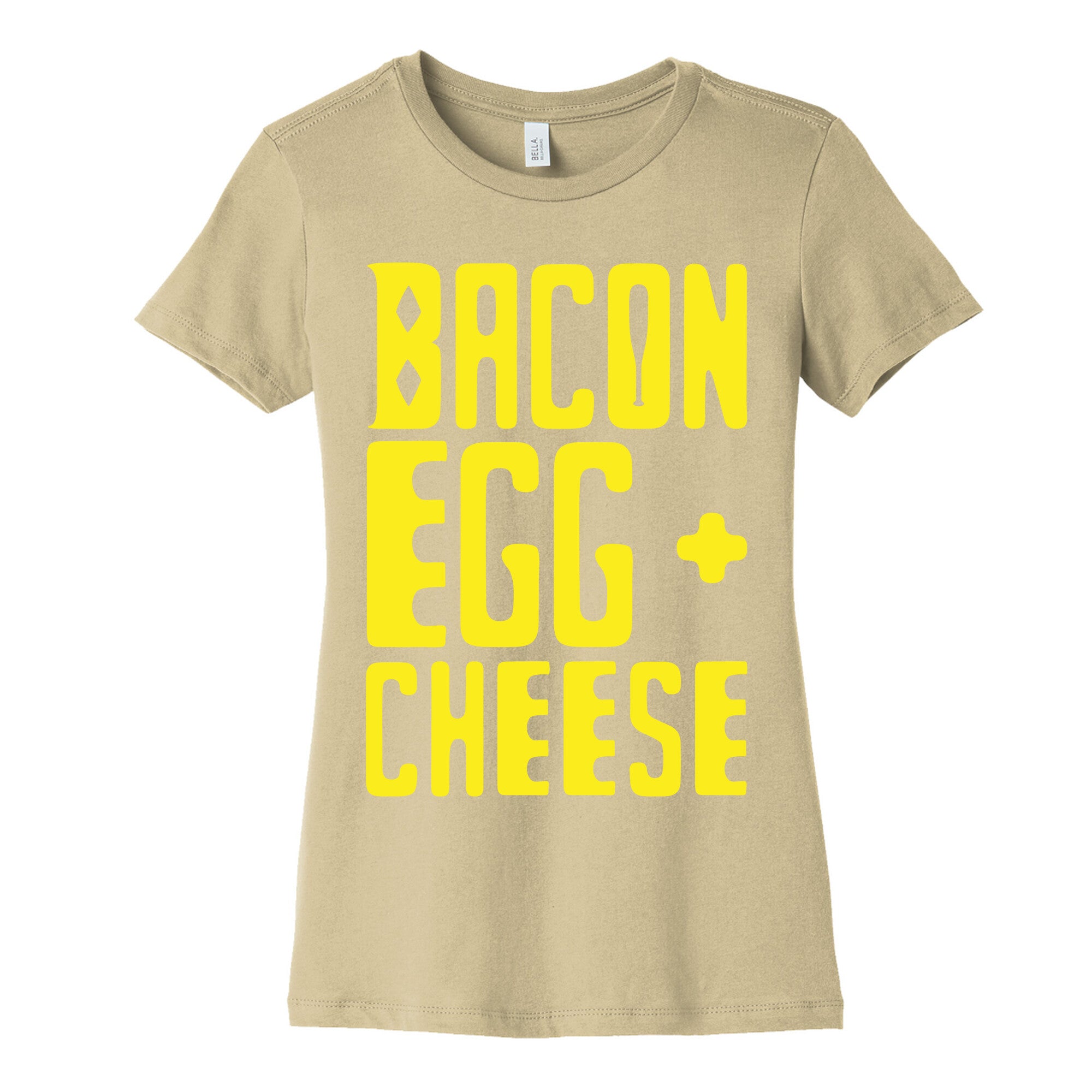 Bacon Egg + Cheese BOP Parody White Print Women's Cotton Tee