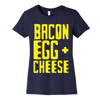 Bacon Egg + Cheese BOP Parody White Print Women's Cotton Tee