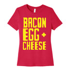 Bacon Egg + Cheese BOP Parody White Print Women's Cotton Tee