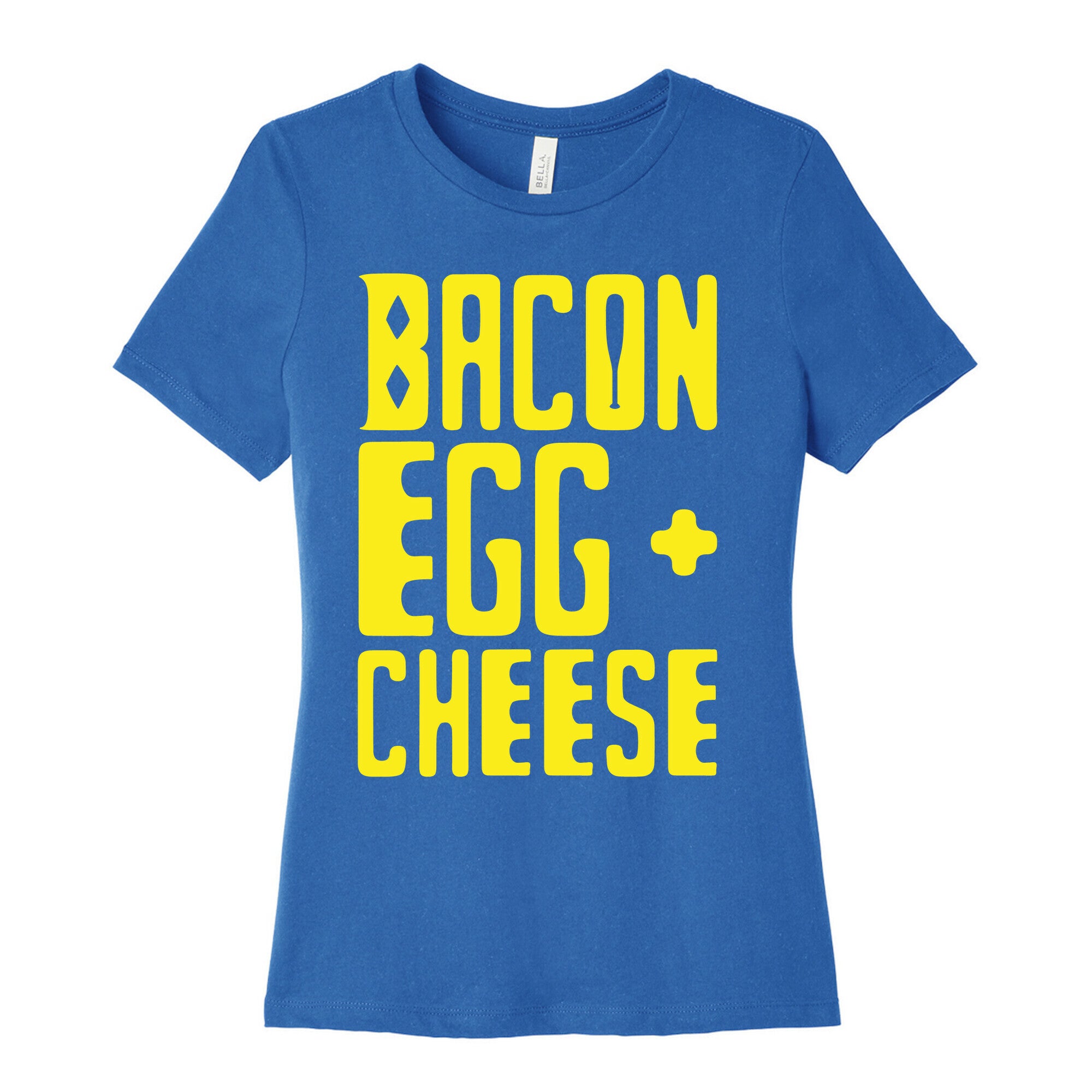 Bacon Egg + Cheese BOP Parody White Print Women's Cotton Tee