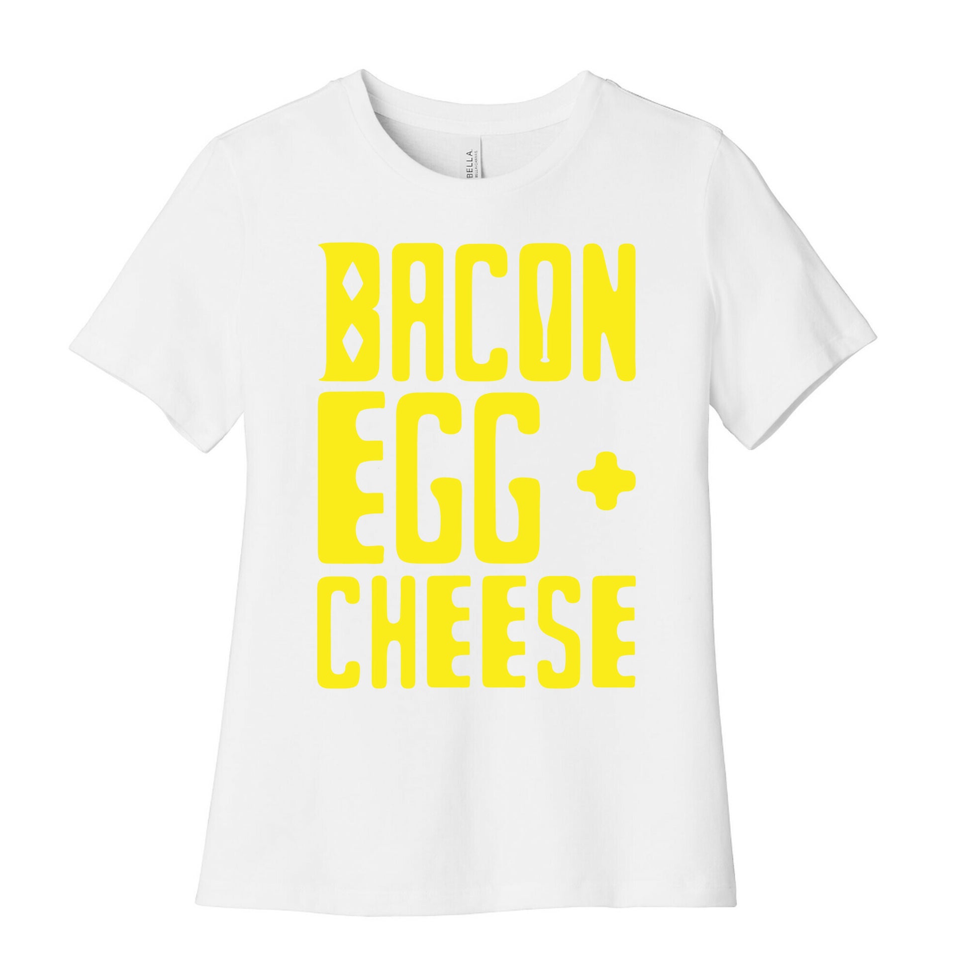 Bacon Egg + Cheese BOP Parody White Print Women's Cotton Tee