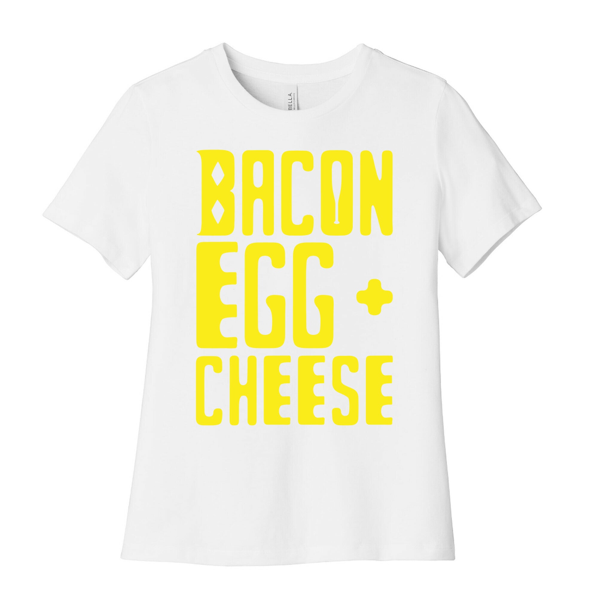 Bacon Egg + Cheese BOP Parody White Print Women's Cotton Tee