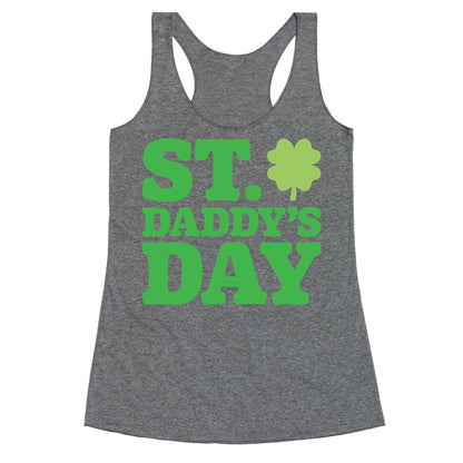 St. Daddy's Day White Print Racerback Tank