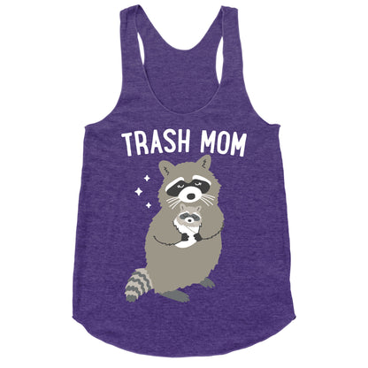 Trash Mom Raccoon Racerback Tank