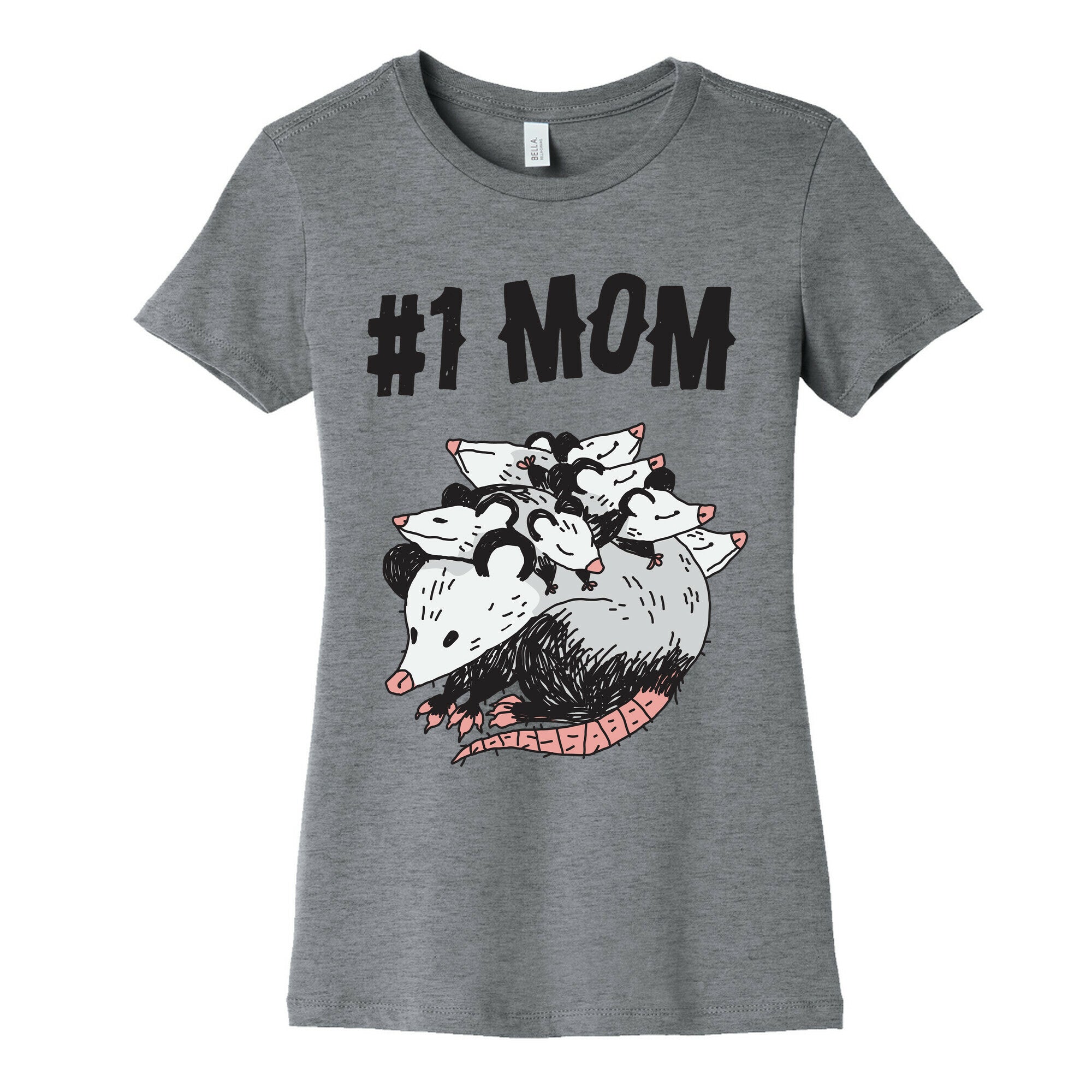 #1 Mom Opossum  Women's Cotton Tee