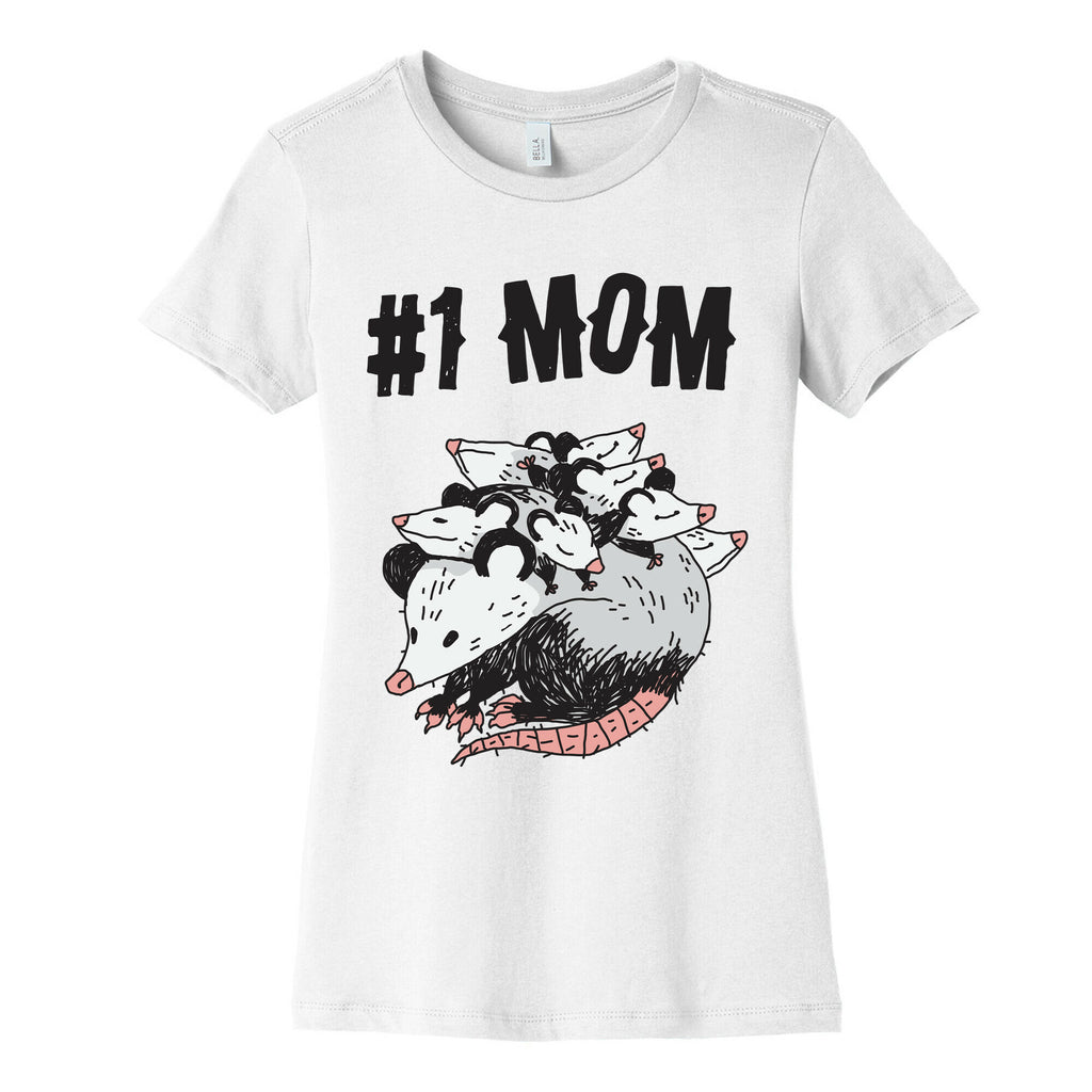 #1 Mom Opossum  Women's Cotton Tee