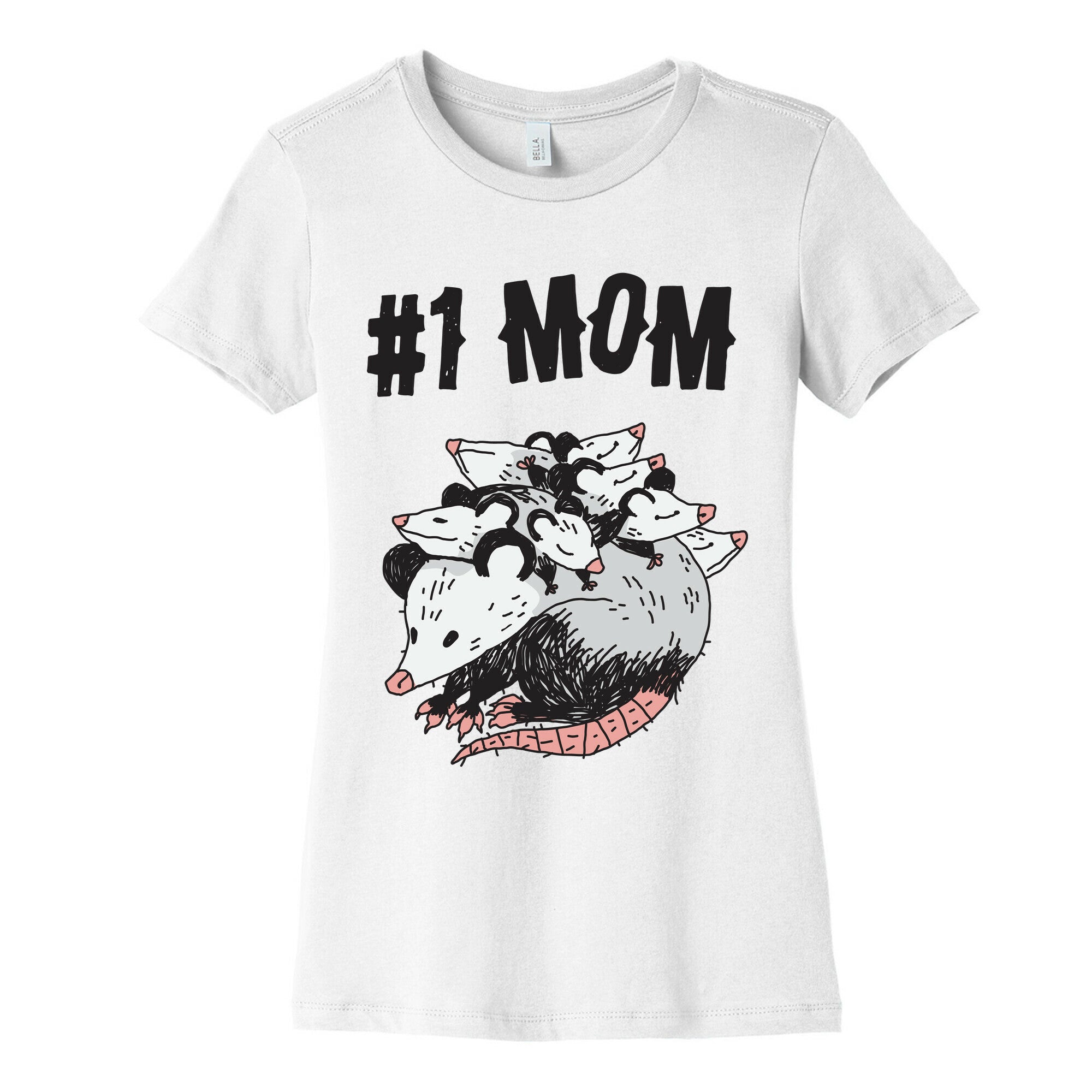 #1 Mom Opossum  Women's Cotton Tee