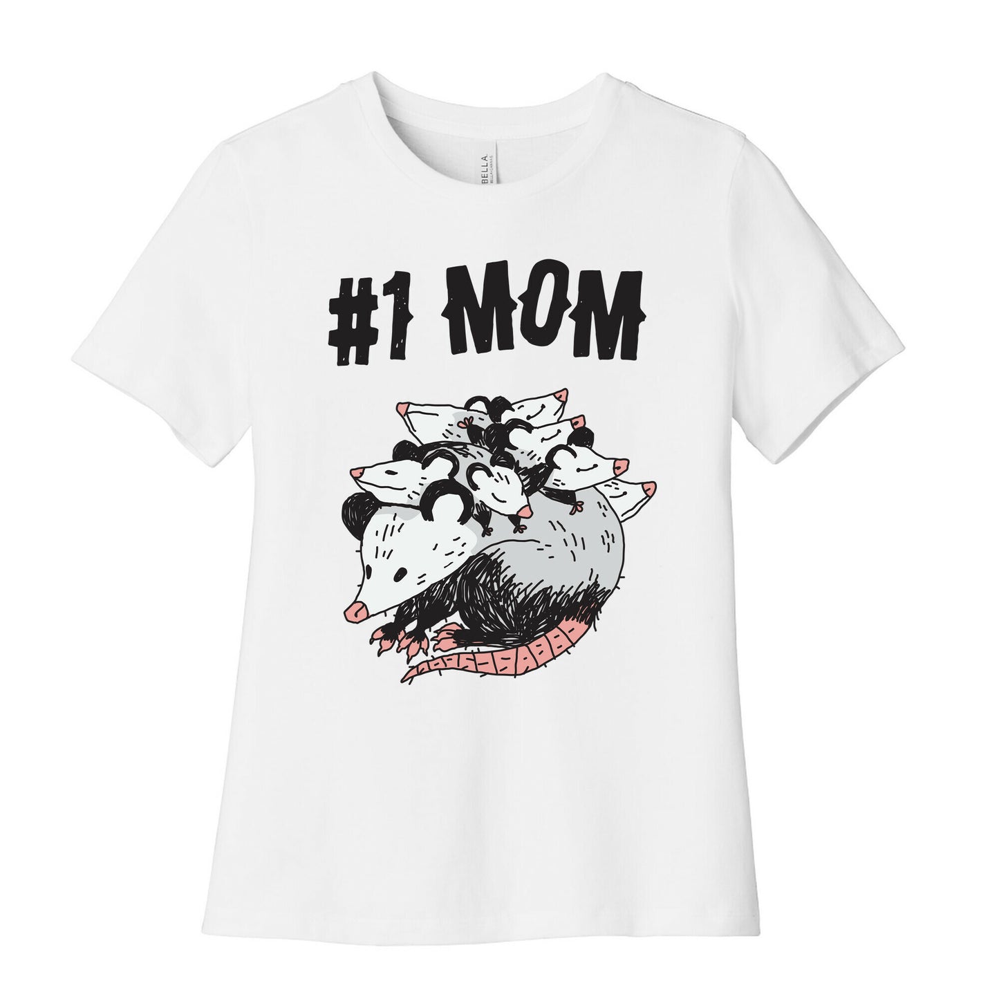 #1 Mom Opossum  Women's Cotton Tee