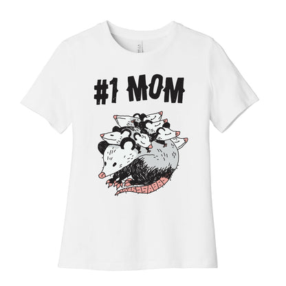 #1 Mom Opossum  Women's Cotton Tee