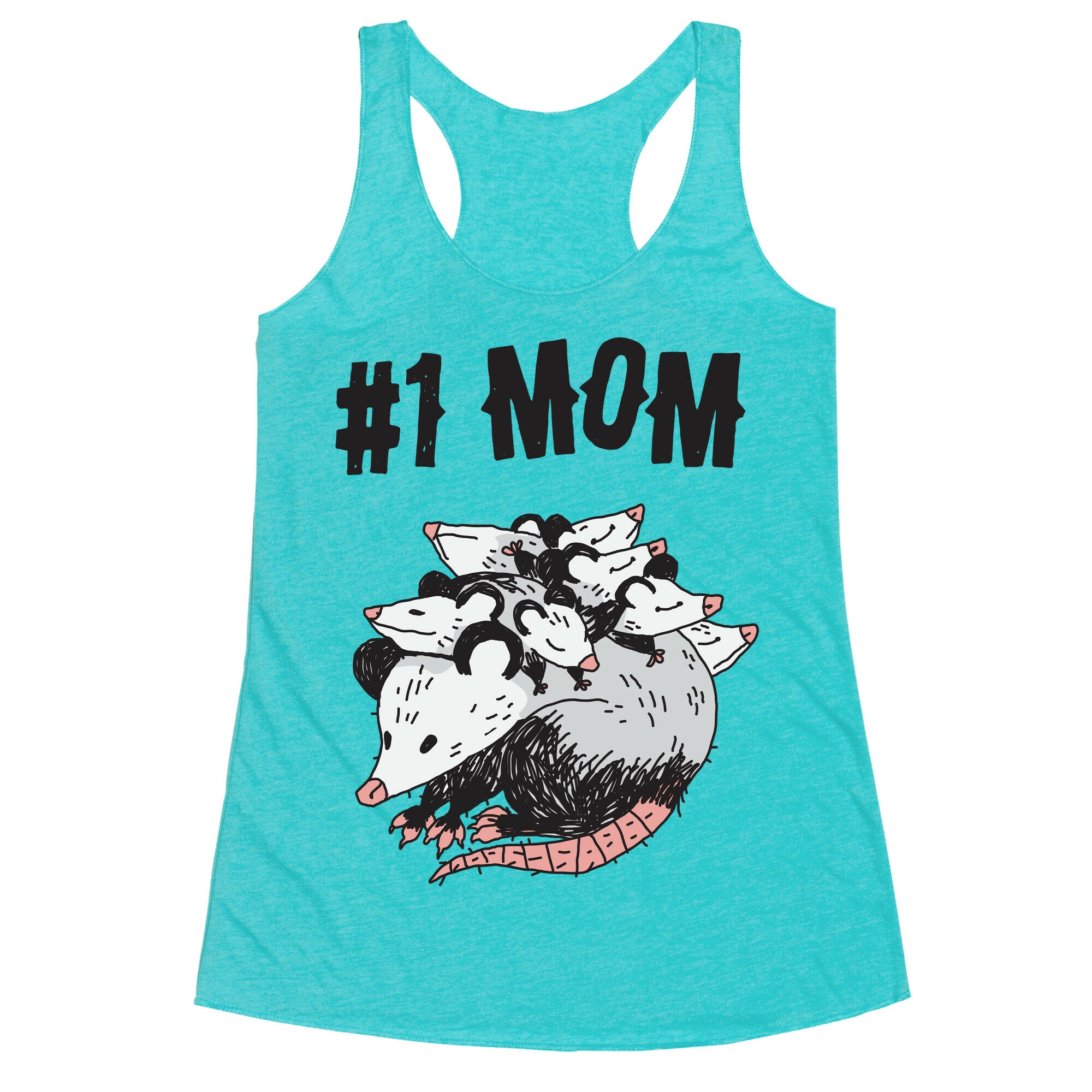 #1 Mom Opossum  Racerback Tank