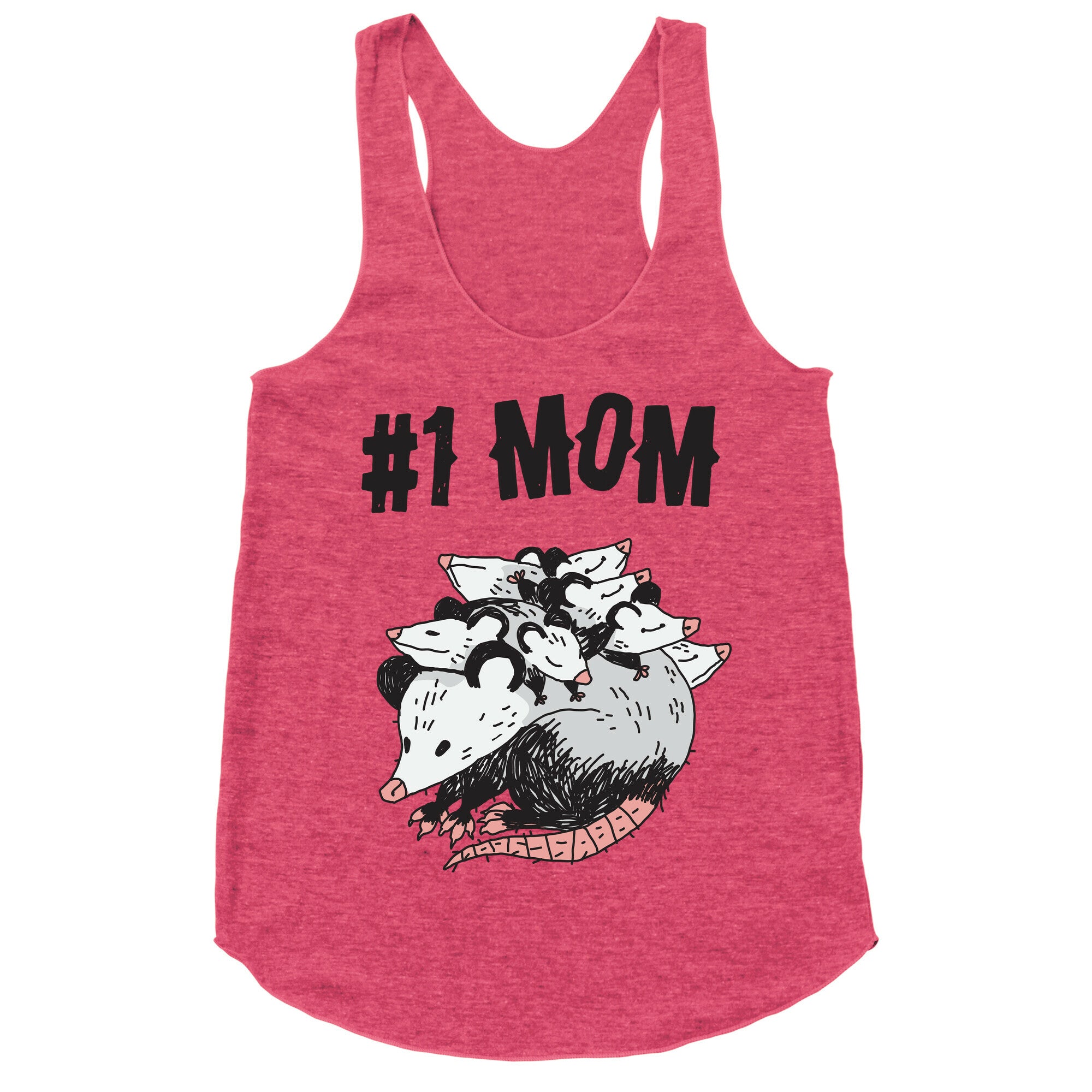 #1 Mom Opossum  Racerback Tank