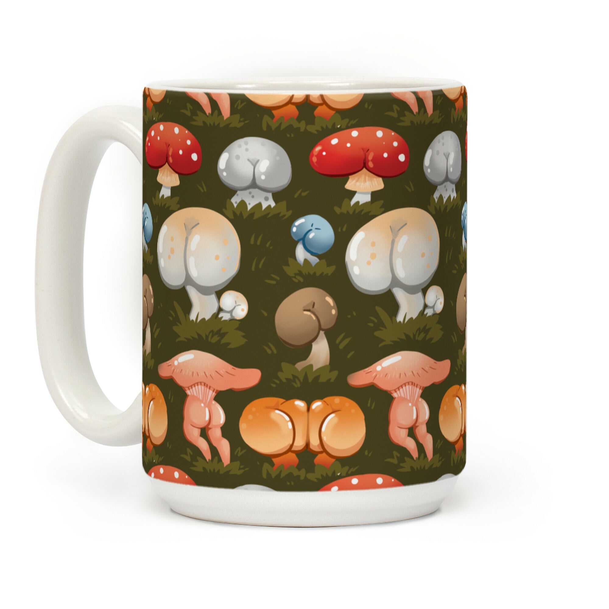 Butt Mushroom Pattern Coffee Mug