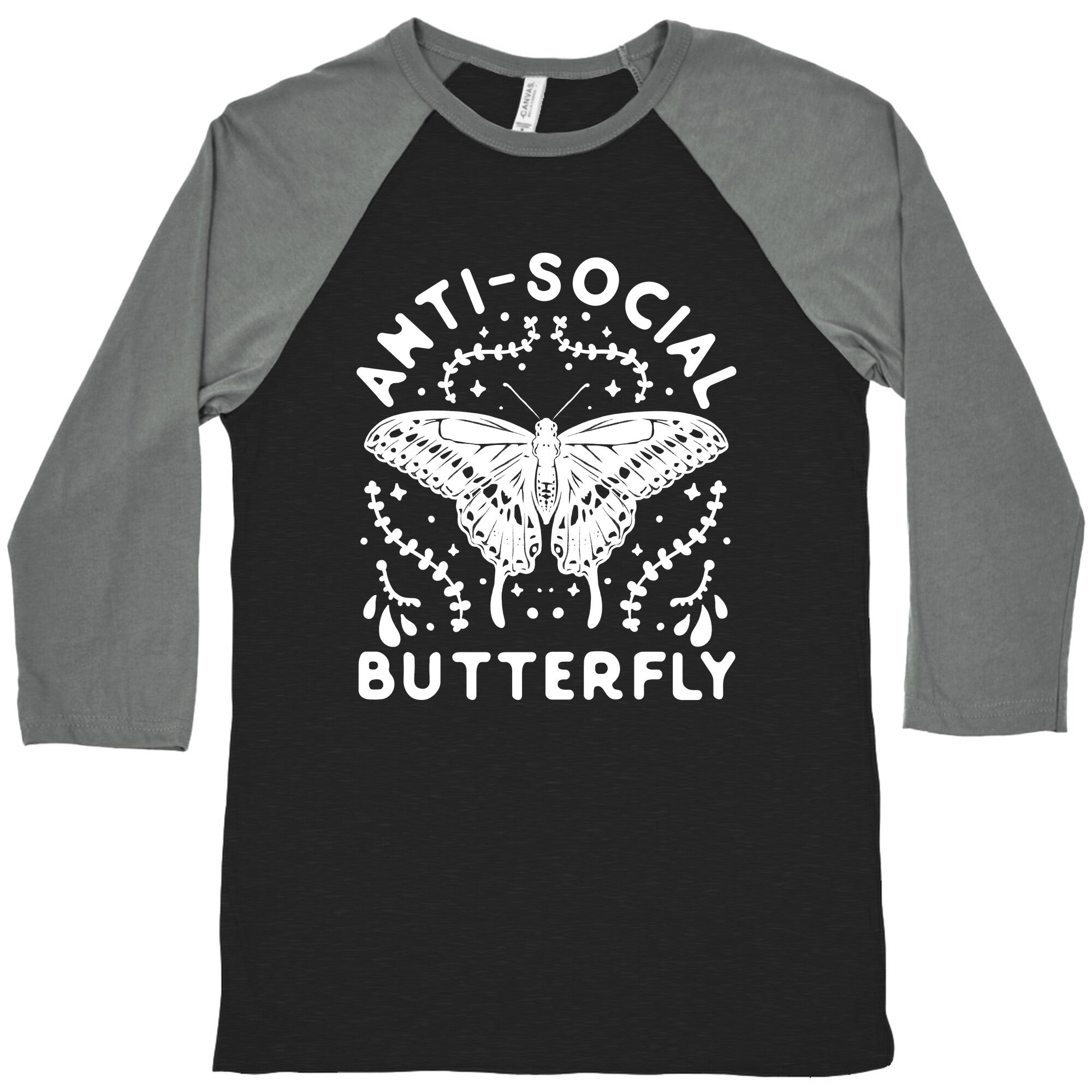 Anti-Social Butterfly Baseball Tee