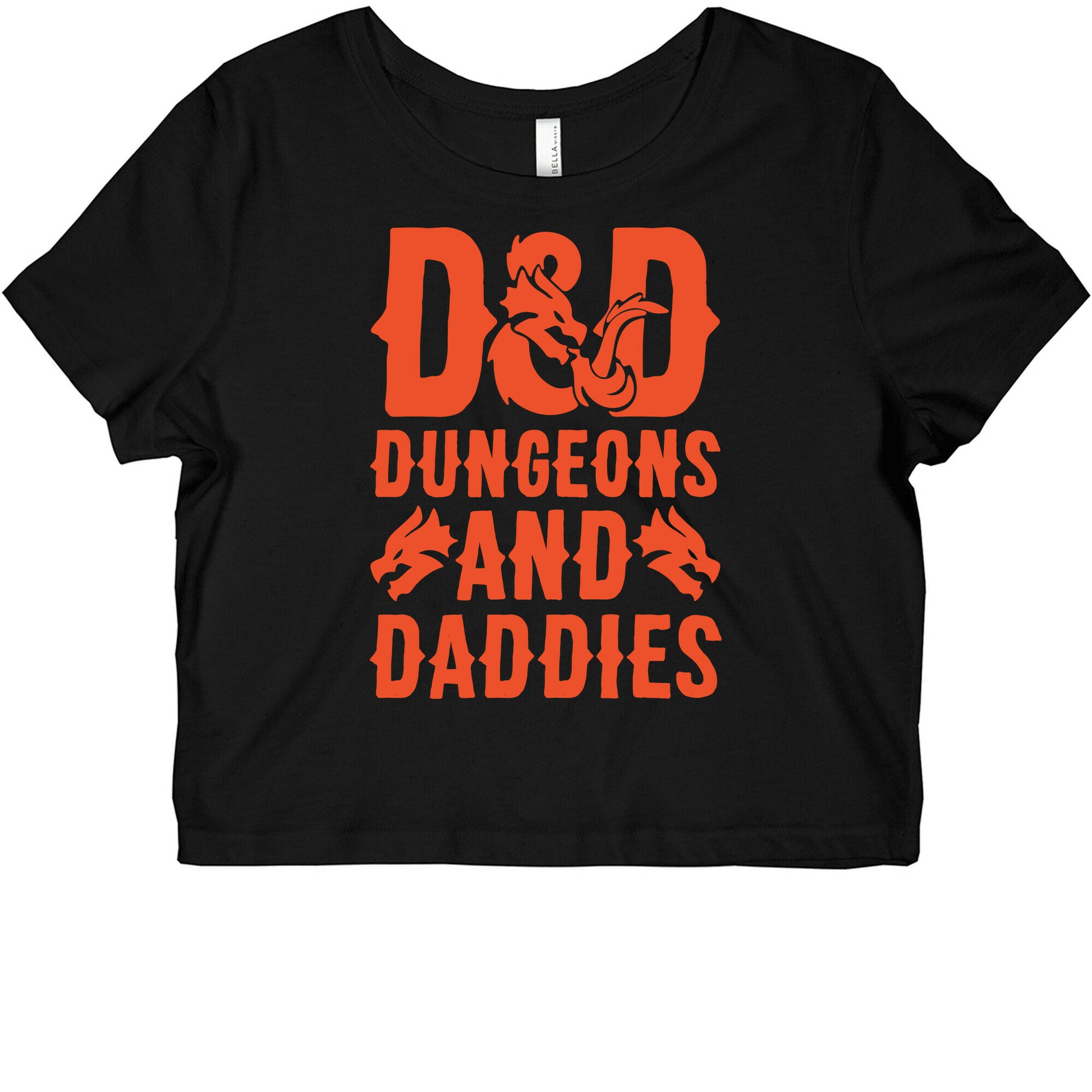 Dungeons and Daddies Parody White Print Graphic Baby Tee