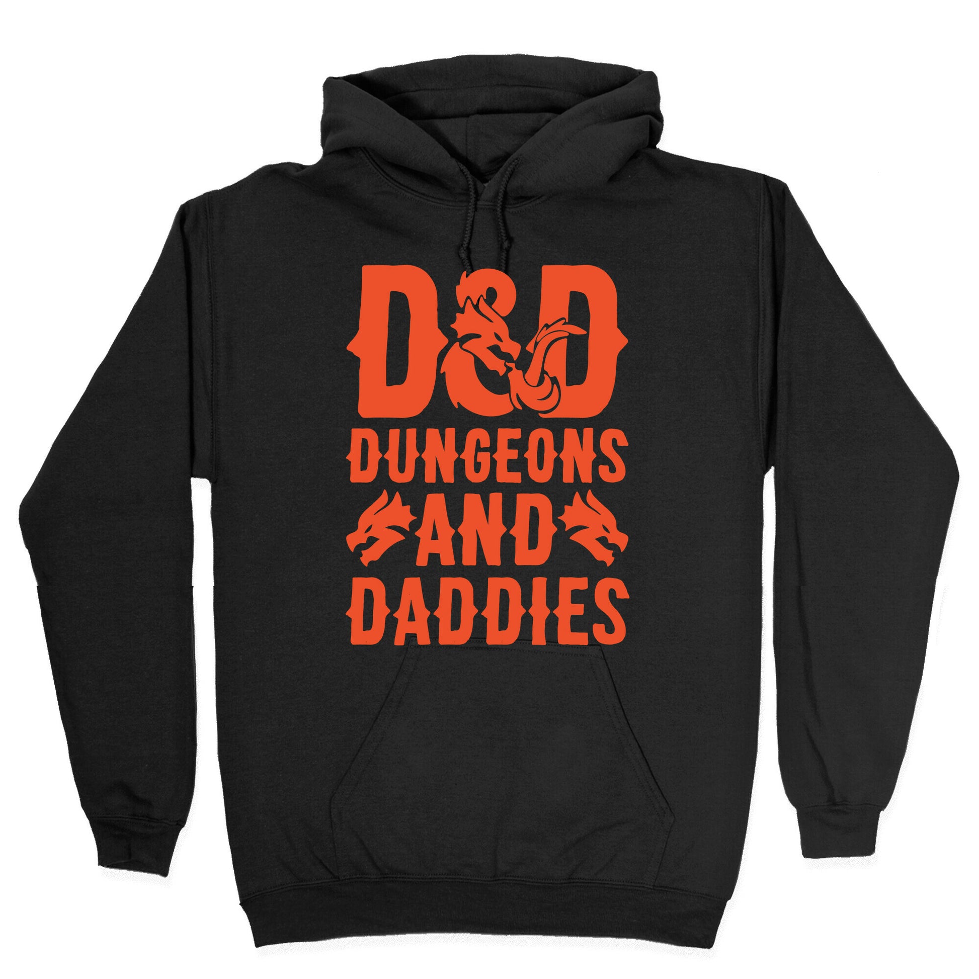 Dungeons and Daddies Parody White Print Hoodie