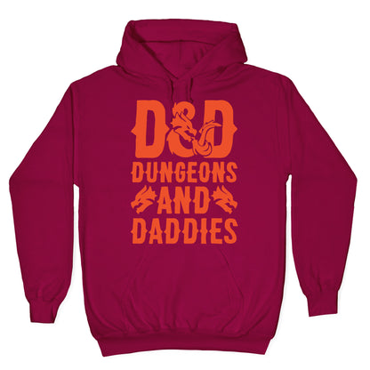 Dungeons and Daddies Parody White Print Hoodie