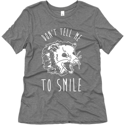 Don't Tell Me to Smile Screaming Opossum Women's Triblend Tee