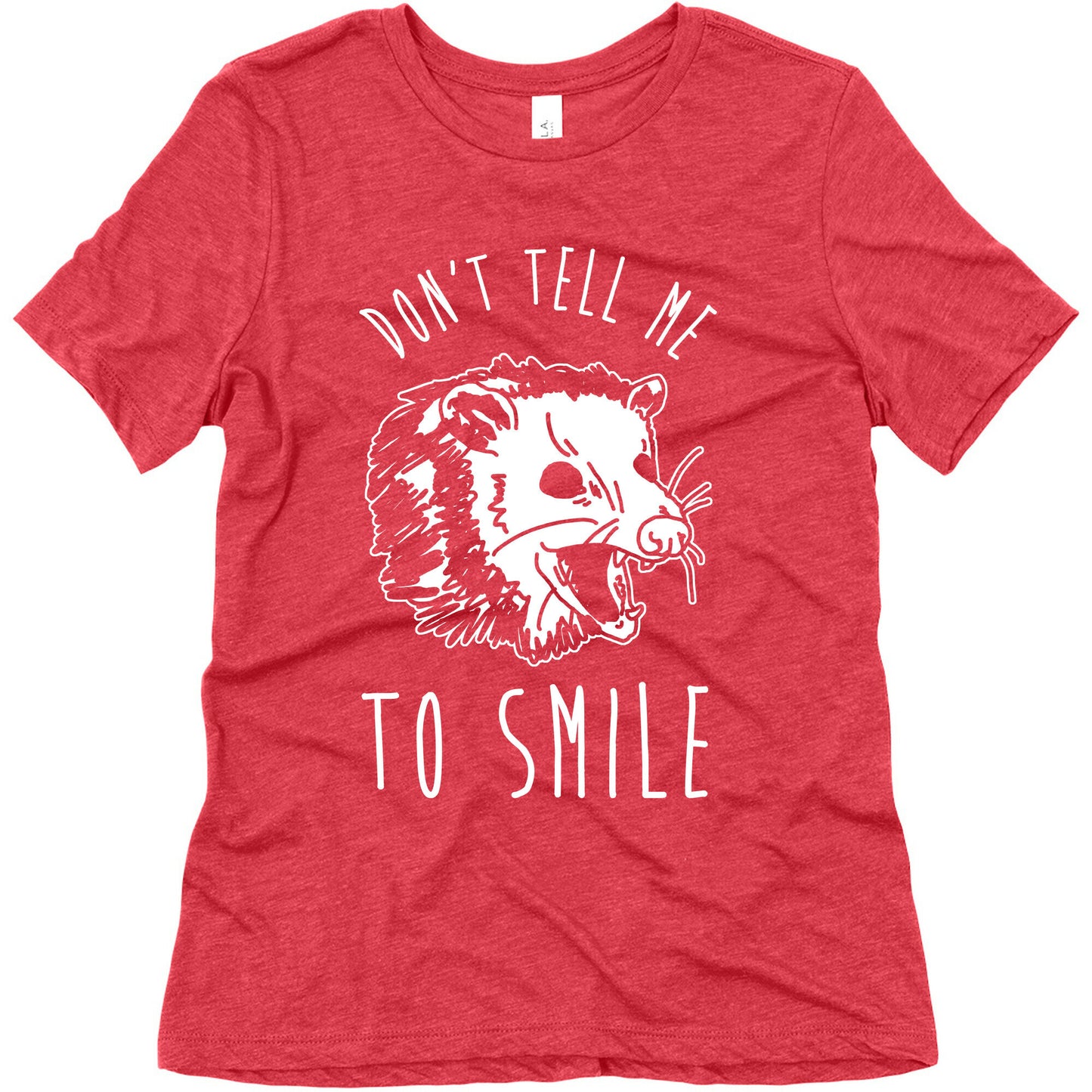 Don't Tell Me to Smile Screaming Opossum Women's Triblend Tee