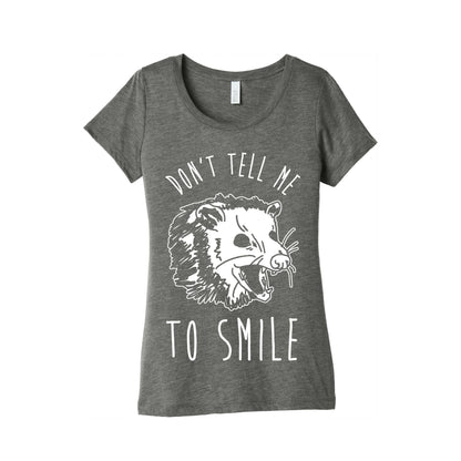 Don't Tell Me to Smile Screaming Opossum Women's Triblend Tee