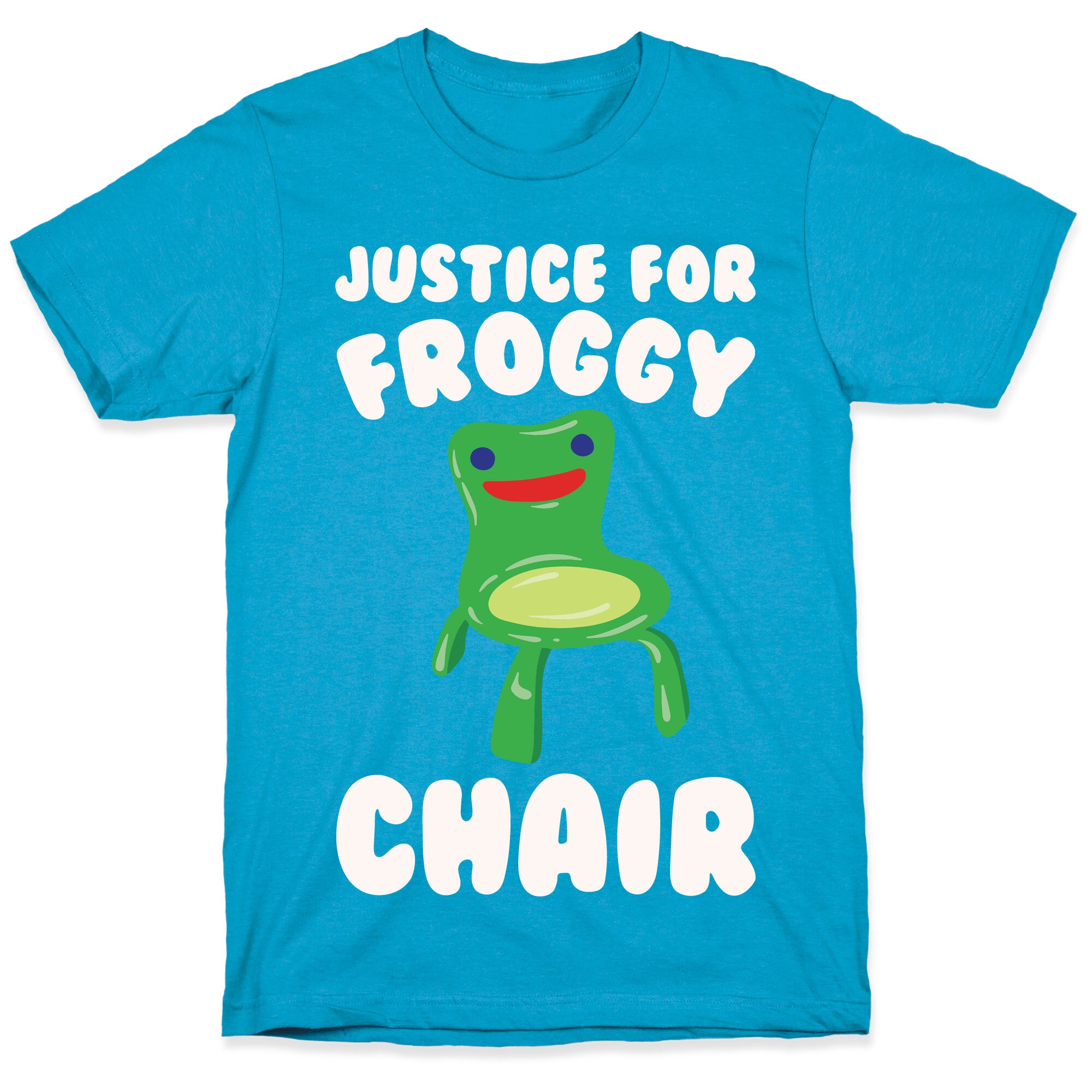 Justice For Froggy Chair Parody White Print Unisex Triblend Tee