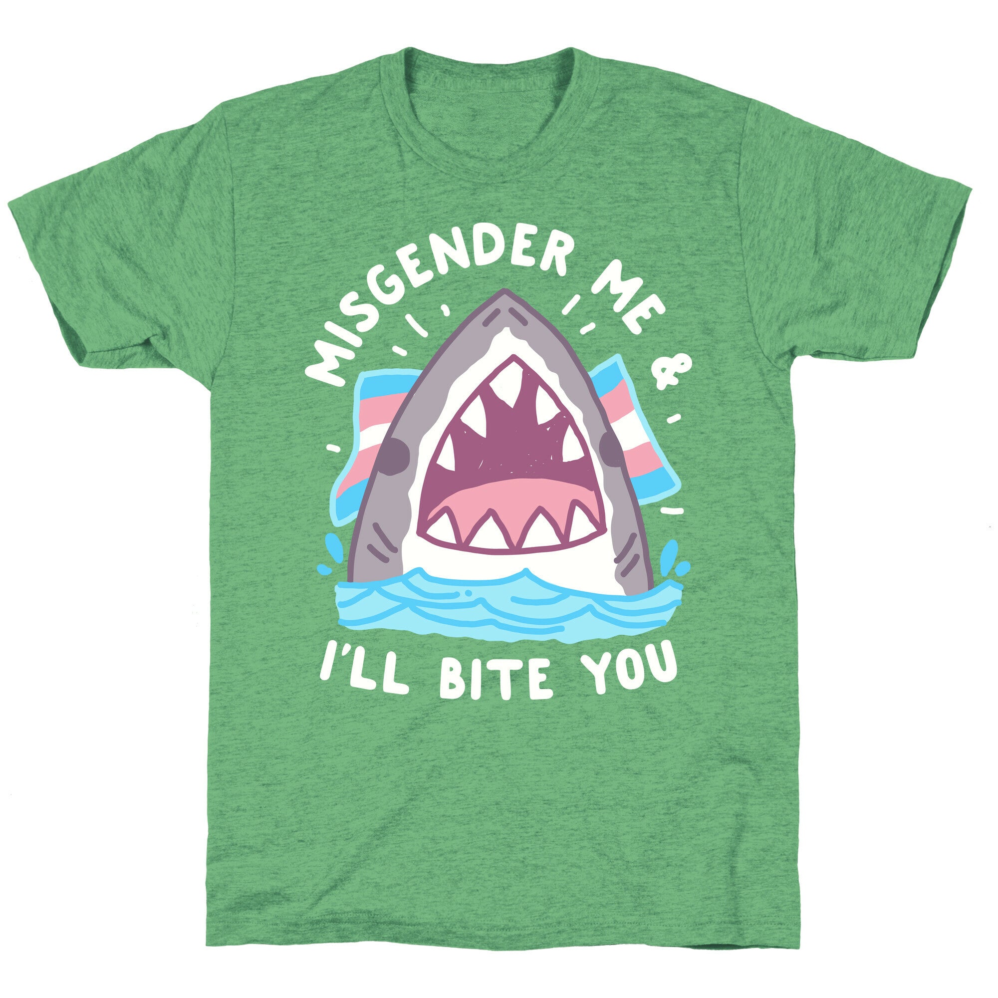 Misgender Me & I'll Bite You (Trans Flag) Unisex Triblend Tee