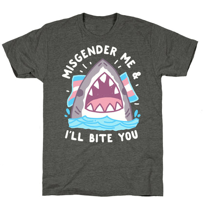 Misgender Me & I'll Bite You (Trans Flag) Unisex Triblend Tee