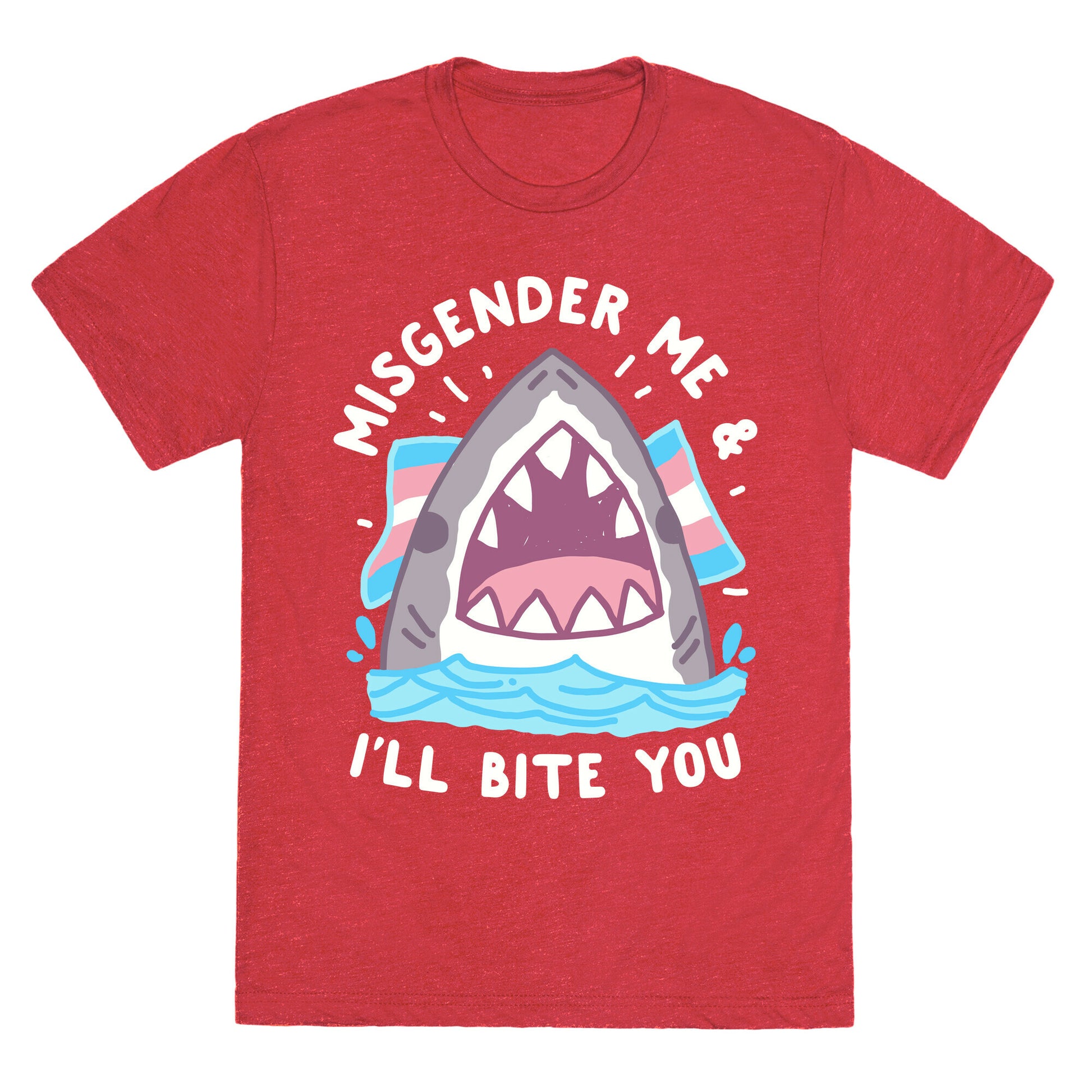 Misgender Me & I'll Bite You (Trans Flag) Unisex Triblend Tee