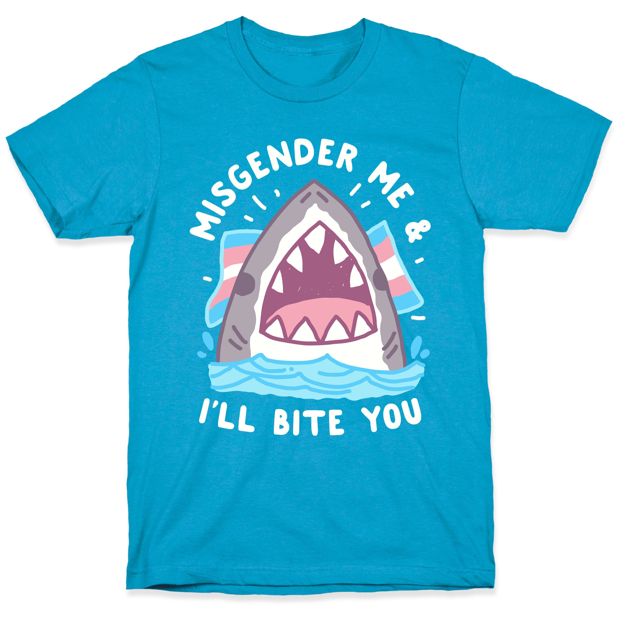 Misgender Me & I'll Bite You (Trans Flag) Unisex Triblend Tee