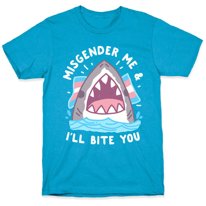 Misgender Me & I'll Bite You (Trans Flag) Unisex Triblend Tee