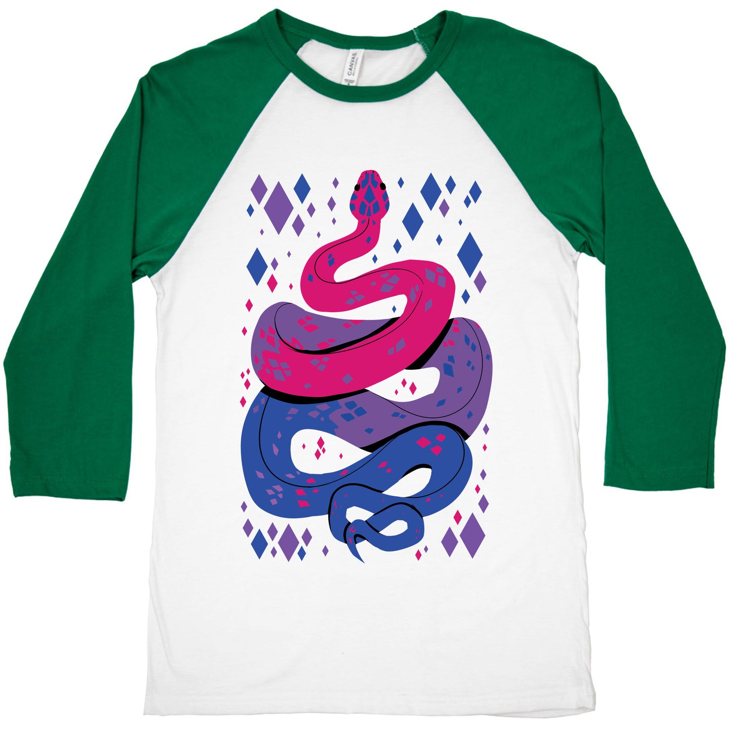 Pride Snakes: bi Baseball Tee