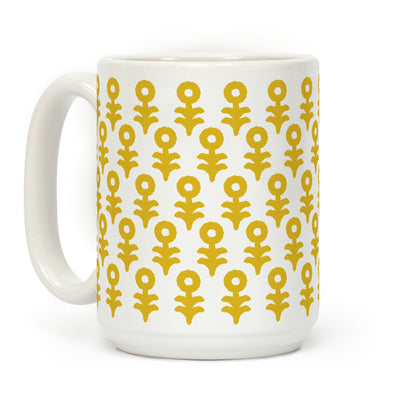 Minimal Flower Boho Pattern Yellow Coffee Mug