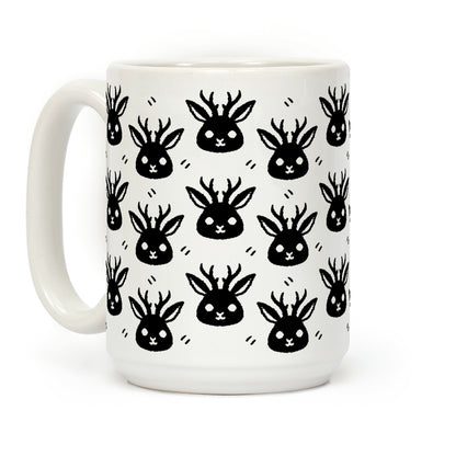 Cute Jackalope Black and White Pattern Coffee Mug