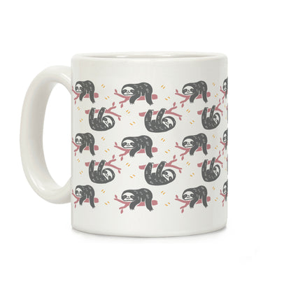 Sloth Dusty Rose Boho Pattern Coffee Mug